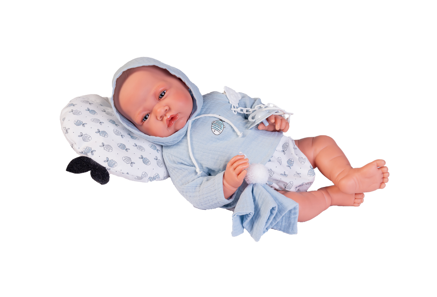 Recién Nacido con cojín pececito